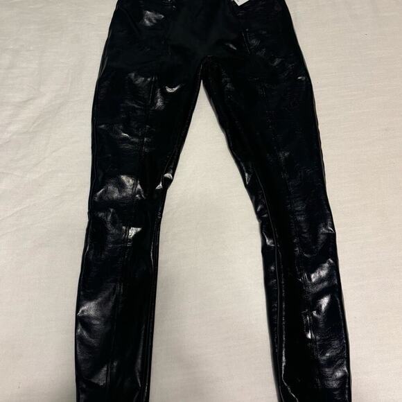 Spanx Faux Patent Leather Medium Leggings Classic - Black 20301R - Picture 3 of 9